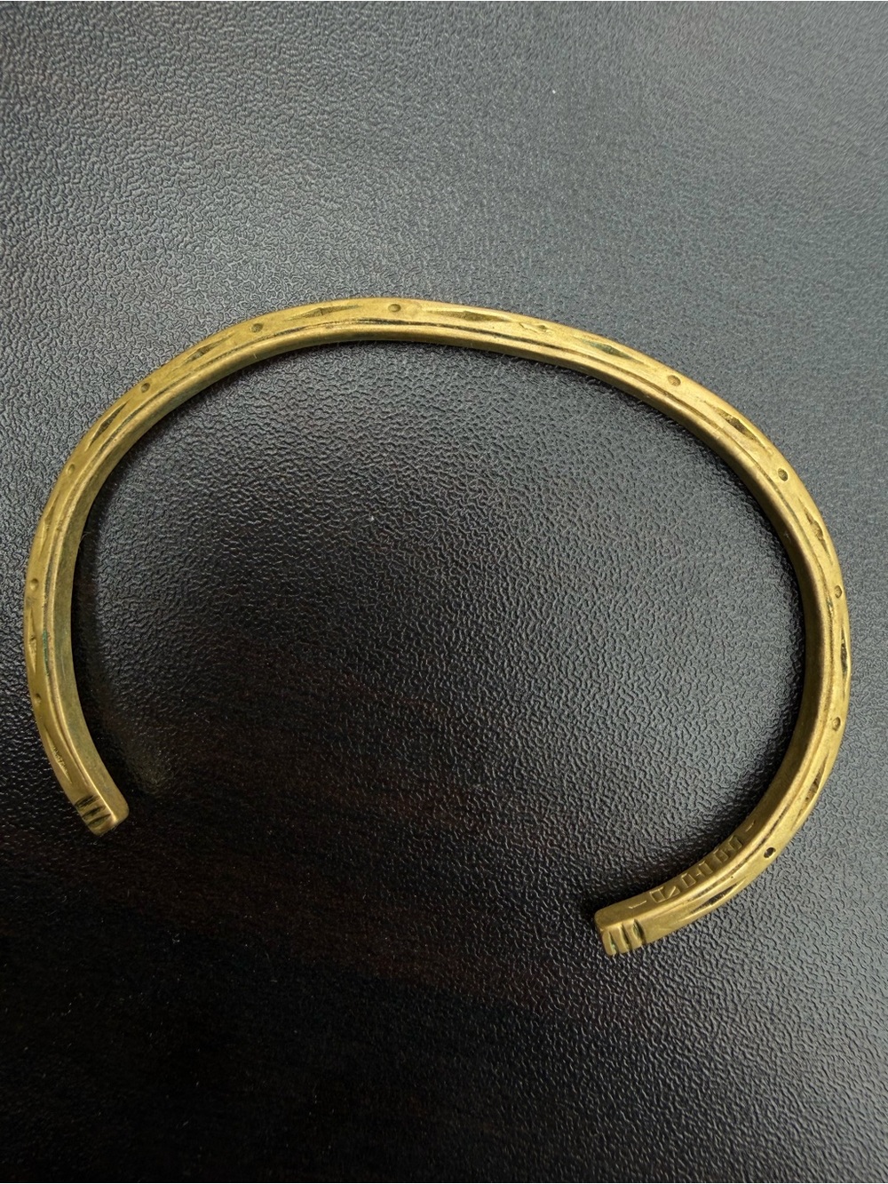 Gold-Tone Textured Open Cuff Bracelet